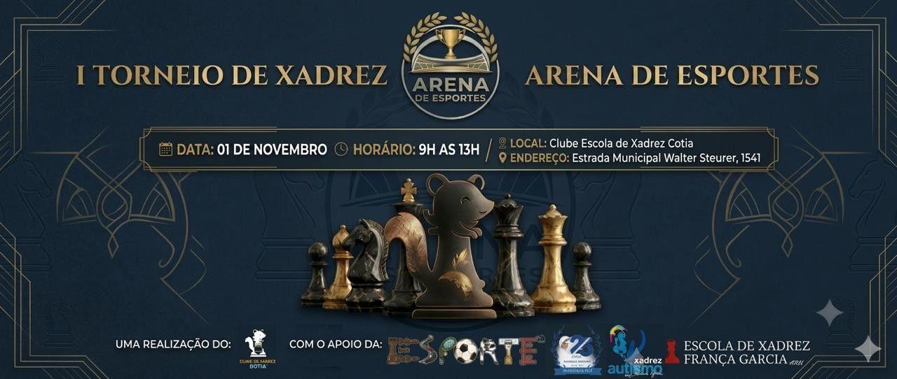 Imagem de divulgação do evento I Torneio de Xadrez Arena de Esportes